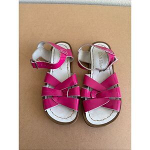 THE SALTWATER SANDAL BY HOYWAY HOT PINK PATENT LEATHER WATER SANDALS SHOES 12